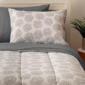 img 2 attached to 🌸 Dawn 5-Piece Reversible Bed-in-a-Bag Comforter Set in Floral Gray - Twin/Twin XL Size, with Matching Sheets & Pillowcases - Soft, Cozy, Durable & Easy Care