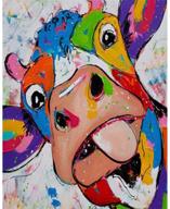 🐄 colorful cow 5d diamond painting kit: full drill animal art craft with gift for adults & kids - stunning wall decor 11.8×15.7 inches logo