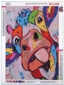 img 3 attached to 🐄 Colorful Cow 5D Diamond Painting Kit: Full Drill Animal Art Craft with Gift for Adults & Kids - Stunning Wall Decor 11.8×15.7 Inches