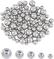 🔒 100pc stainless steel cord end caps set - 5 sizes (3/4/5/6/8mm) round memory wire end caps for jewelry making kit, stainless steel color - unicraftale logo