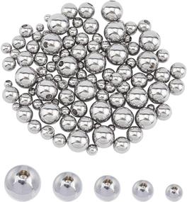 img 4 attached to 🔒 100pc Stainless Steel Cord End Caps Set - 5 Sizes (3/4/5/6/8mm) Round Memory Wire End Caps for Jewelry Making Kit, Stainless Steel Color - UNICRAFTALE