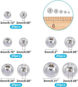 img 3 attached to 🔒 100pc Stainless Steel Cord End Caps Set - 5 Sizes (3/4/5/6/8mm) Round Memory Wire End Caps for Jewelry Making Kit, Stainless Steel Color - UNICRAFTALE