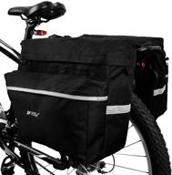 🚲 bv bike bag bicycle panniers with adjustable hooks, easy carrying handle, enhanced reflective trim and spacious pockets logo