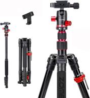 📷 zomei m5 camera tripod with 360 degree ball head and phone clip - lightweight travel aluminum monopod stand for dslr cameras, smartphone - compact portable photography equipment logo