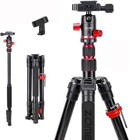 img 4 attached to 📷 Zomei M5 Camera Tripod with 360 Degree Ball Head and Phone Clip - Lightweight Travel Aluminum Monopod Stand for DSLR Cameras, Smartphone - Compact Portable Photography Equipment