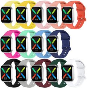 img 4 attached to 📱 SWHAS мягкий силиконовый ремешок для часов: совместим с Apple Watch Band 38мм-45мм, спортивный ремешок для серии 7/6/5/4/3/2/1/SE