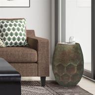 🪑 simplihome flanigan contemporary 16" metal accent side table in patina - fully assembled for living room, bedroom - end, bedside table & nightstand logo