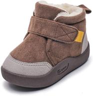 👞 cute and cozy coffee boys' winter shoes and boots with anti-skid soles for girls logo