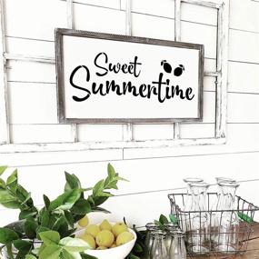 img 3 attached to 🌻 Creative DIY Farmhouse Wood Signs with 8pcs Reusable Summer Stencils - Lemon, Sunflower, Pineapple - 12x12 Inches