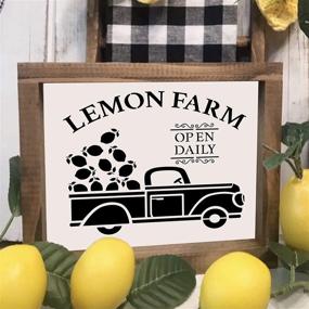 img 1 attached to 🌻 Creative DIY Farmhouse Wood Signs with 8pcs Reusable Summer Stencils - Lemon, Sunflower, Pineapple - 12x12 Inches