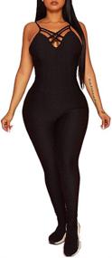 img 2 attached to 👗 Sumtory Stretch Bandage Jumpsuits: Trendy Fitness Women's Apparel for Jumpsuits, Rompers & Overalls