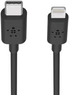 belkin быстрая зарядка usb-c для iphone 11, 11 pro, 11 pro max, xs, xs max, xr, x, macbook, ipad и других устройств - сертифицирована apple mfi, черный (f8j239bt04-blk) логотип