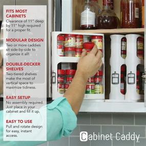 img 1 attached to 🗄️ Cabinet Caddy (White): Space-Saving Spice Rack Organizer for Prescriptions, Essential Oils, and More