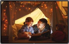 img 1 attached to 🎥 Zopsc 100in Portable Foldable Projection Curtain Non-Crease 16:9 White Cinema Projector Screen - Ideal for Outdoor Camping Movie, Open-air Cinema, and More