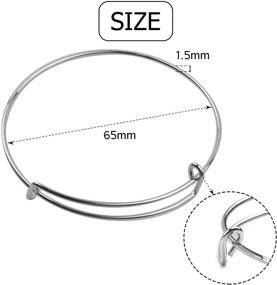 img 2 attached to 🔧 DIY Jewelry Making Set: Expandable Bangles and 100 Open Rings - 20 Adjustable Wire Blank Bangle Bracelets for Women