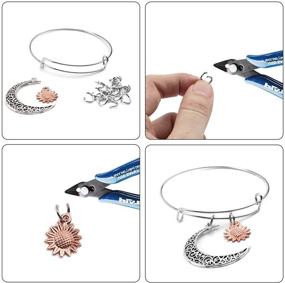 img 1 attached to 🔧 DIY Jewelry Making Set: Expandable Bangles and 100 Open Rings - 20 Adjustable Wire Blank Bangle Bracelets for Women