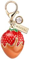 🍓 red 3d strawberry lobster clasp charm pendant with pouch bag - mc110 (1 piece) logo