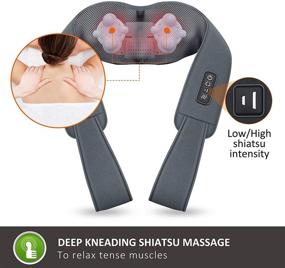 img 3 attached to 🐌 Snailax Shiatsu Neck and Shoulder Massager with Heat - Deep Kneading Electric Massage Pillow for Neck, Back, Shoulder, and Foot Body