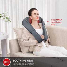 img 2 attached to 🐌 Snailax Shiatsu Neck and Shoulder Massager with Heat - Deep Kneading Electric Massage Pillow for Neck, Back, Shoulder, and Foot Body