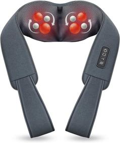 img 4 attached to 🐌 Snailax Shiatsu Neck and Shoulder Massager with Heat - Deep Kneading Electric Massage Pillow for Neck, Back, Shoulder, and Foot Body