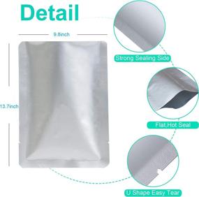 img 3 attached to 👜 Premium 50 PCS 1 Gallon Mylar Bags for Food Storage - Heat Sealable Storage Bags for Food, Coffee Beans, Tea, Grains & More - Smell Proof Bags - 9.8 x 13.7 Inch