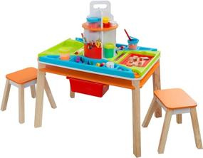 img 4 attached to 🎨 KidKraft Ultimate Creation Station: A Multifunctional Kids Activity Art Table with 4 Stations & 2 Stools for Endless Creative Fun