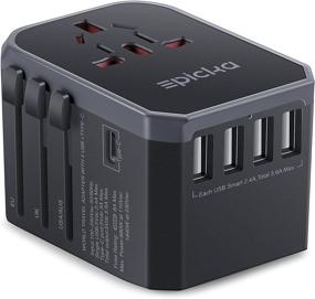 img 4 attached to EPICKA Universal Travel Adapter: All-in-One International Wall Charger with Smart Power and USB Type-C for USA EU UK AUS
