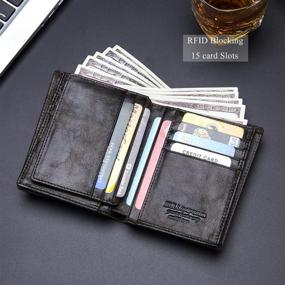 img 1 attached to Bullcaptain Capacity Genuine Leather Bifold Men's Accessories for Wallets, Card Cases & Money Organizers