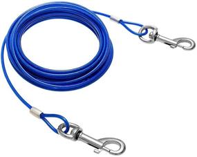 img 1 attached to 16 ft Reflective Tie Out Cable and Stake for Outdoor, Yard and Camping - Relux Pet Dog Yard Leash, Ideal for Medium to Large Dogs Up to 125 lbs