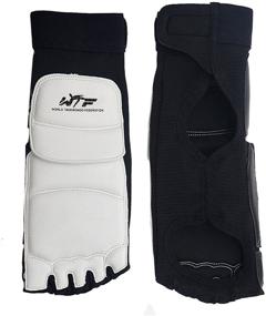 img 3 attached to High-Quality White Taekwondo Foot Protector Gear - Size Large, Perfect for Martial Arts Fighting