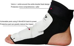 img 1 attached to High-Quality White Taekwondo Foot Protector Gear - Size Large, Perfect for Martial Arts Fighting