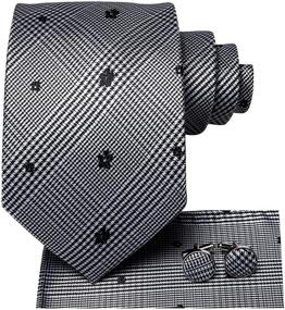 img 3 attached to 👔 Classy Hi Tie Jacquard Necktie Pocket Cufflinks Ensemble for Men's Ties, Cummerbunds & Pocket Squares