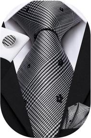 img 2 attached to 👔 Classy Hi Tie Jacquard Necktie Pocket Cufflinks Ensemble for Men's Ties, Cummerbunds & Pocket Squares