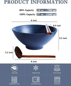 img 3 attached to 🍜 Kanwone Ceramic Ramen Bowls: Authentic Japanese Style