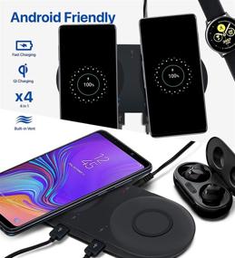 img 3 attached to 🔌 OCOMMO 4-in-1 Wireless Charging Pad for Multiple Devices - Airpods, Samsung & Apple Watches, Android & iPhone 11/Pro/Max/XR - AC Adapter & USB C Included