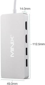 img 2 attached to 💻 MINIX USB-C Hub: Dual HDMI Output, 4K Adapter, 3 USB 3.0 Ports, Gigabit Ethernet Port, USB-C Charging, Micro SD/SD Card Readers - Compatible with Apple MacBook/MacBook Pro (Silver)
