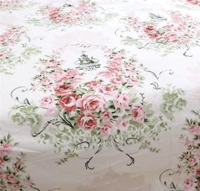 img 2 attached to FADFAY 4-х частейный комплект постельного белья на пододеяльник с розовой флористической печатью - полный размер для девочек: домашний текстиль элегантность