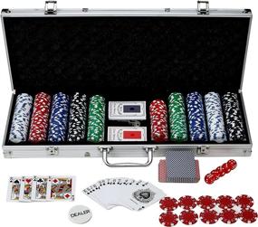 img 4 attached to Hathaway Monte Carlo Poker Set - 500 Piece, Multi-Color, BG2367