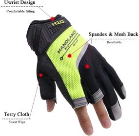 img 3 attached to 🧤 HANDLANDY Fingerless Open Finger Carpenters Gloves, Enhanced Dexterity