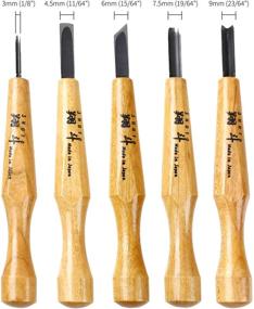img 3 attached to 🔪 Shoto - Authentic Japanese 5-Piece Carving Knives Set for Wood, Seal, and General Carving - Wood Carving Tools Kit for Wood Craft, DIY Projects, and More (5pcs)