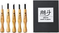 🔪 шото - подлинный японский набор из 5 резных ножей для работы с деревом, печатью и общим резьбой - комплект инструментов для резьбы по дереву для деревянного ремесла, diy-проектов и многого другого (5 шт) логотип