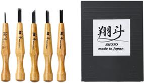 img 4 attached to 🔪 Shoto - Authentic Japanese 5-Piece Carving Knives Set for Wood, Seal, and General Carving - Wood Carving Tools Kit for Wood Craft, DIY Projects, and More (5pcs)