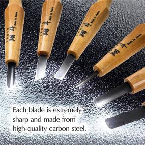 img 2 attached to 🔪 Shoto - Authentic Japanese 5-Piece Carving Knives Set for Wood, Seal, and General Carving - Wood Carving Tools Kit for Wood Craft, DIY Projects, and More (5pcs)