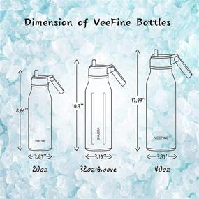 img 1 attached to VEEFINE Insulated Water Bottle with Straw Lid: Dishwasher Safe Stainless Steel Bottles for Hiking, Camping, Yoga, Gym - BPA-Free