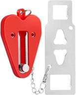 🔒 enhanced security on the go: portable stainless steel door lock & stop (red) логотип