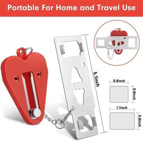 img 3 attached to 🔒 Enhanced Security on the Go: Portable Stainless Steel Door Lock & Stop (Red)