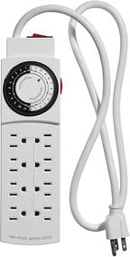 img 1 attached to 💡 Brinks 42-1076 Power Strip with Analog Timer - 8 Outlet