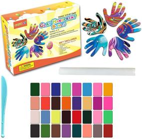 img 4 attached to 🎁 CXWind DIY Clay Handprint Bowls Kit - Create Your Own Clay Jewelry Bowls 42-Piece Set Marbled Arts and Crafts Kit - Perfect Gifts for Girls Kids Ages 8-12