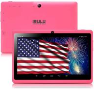 📱 irulu 7 inch tablet android 8.1 quad core - dual camera, wifi, bluetooth, 8gb, google play store, netflix, skype, 3d gaming - gms certified (pink) logo