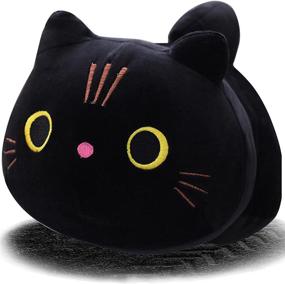 img 4 attached to 🐱 Enhopty 10-Inch Black Cat Plush Pillow Stuffed Animal Toy – Cute Kitten Soft Cushion for Girls, Kids, and Women – Sleeping Hugging Pillow, 1PC (Small)